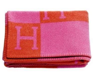 pink and orange hermes blanket|hermes plaid blanket.